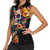 Mexican La Calaca and Marigold Flowers Women Sleeveless Polo Shirt Skull Day Of The Dead