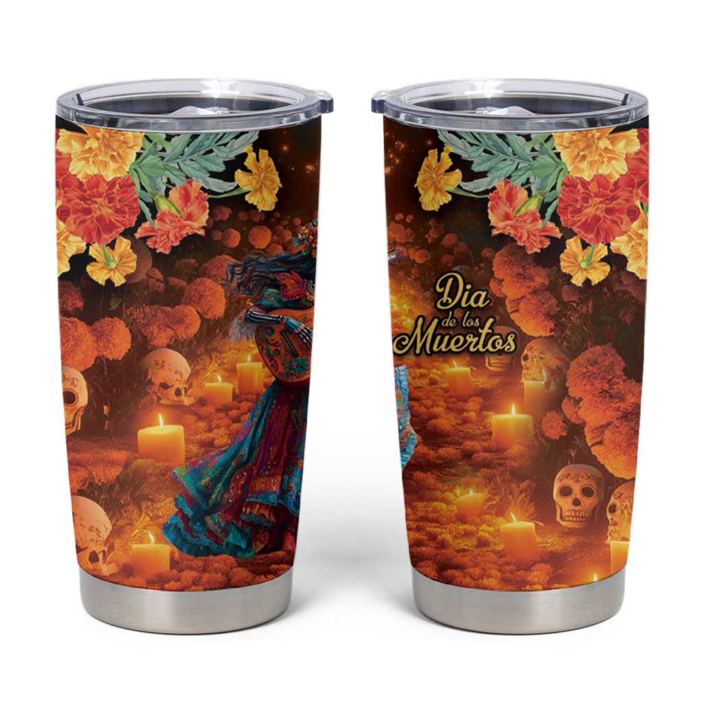 Mexican La Catrina Skeletons Dancing Tumbler Cup Dia de Los Muertos Verion 2 - Wonder Print Shop