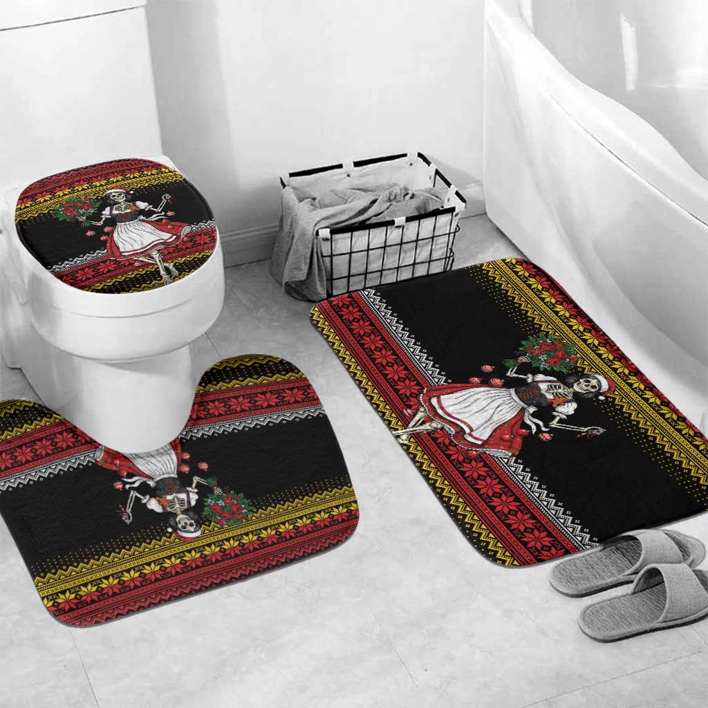 Dirndl Skeleton Dance Bathroom Set Bavarian Gothic Christmas - Wonder Print Shop
