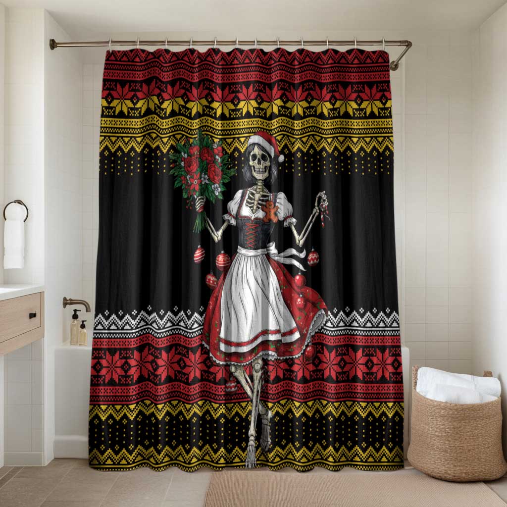 Dirndl Skeleton Dance Bathroom Set Bavarian Gothic Christmas - Wonder Print Shop