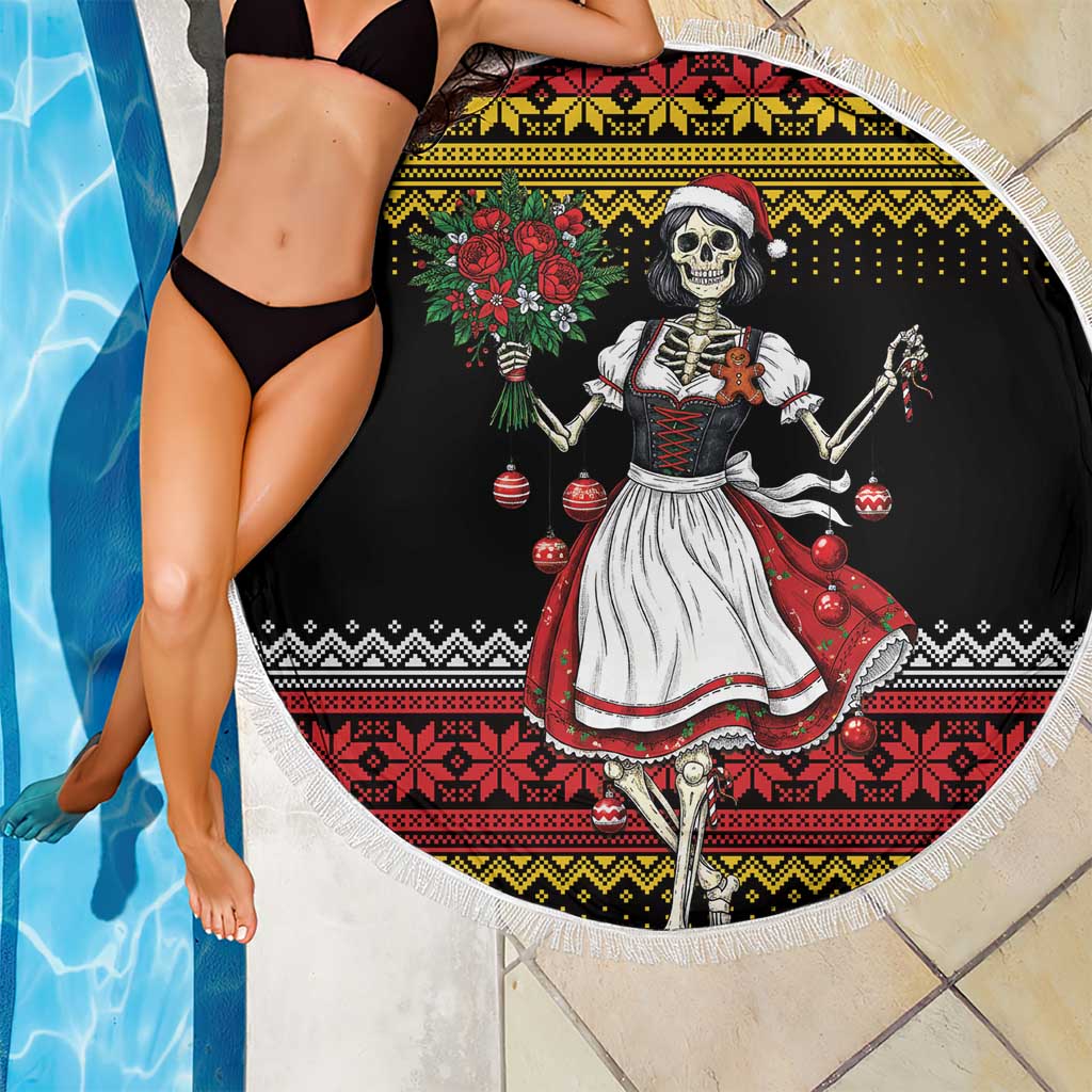 Dirndl Skeleton Dance Beach Blanket Bavarian Gothic Christmas - Wonder Print Shop