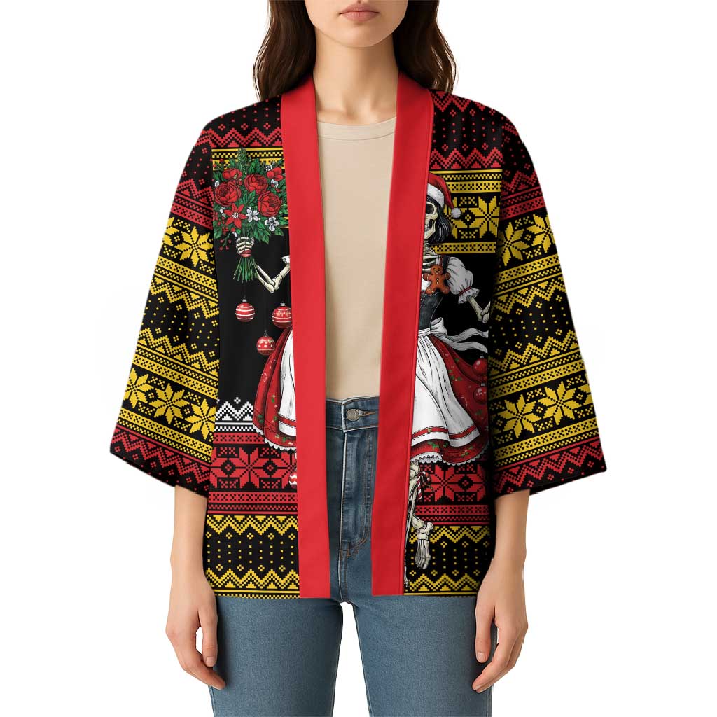 Dirndl Skeleton Dance Kimono Bavarian Gothic Christmas - Wonder Print Shop