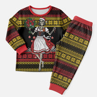 Dirndl Skeleton Dance Christmas Pajama Set Bavarian Gothic Christmas - Wonder Print Shop