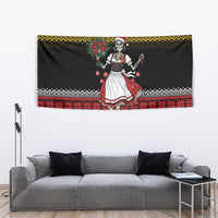 Dirndl Skeleton Dance Tapestry Bavarian Gothic Christmas - Wonder Print Shop