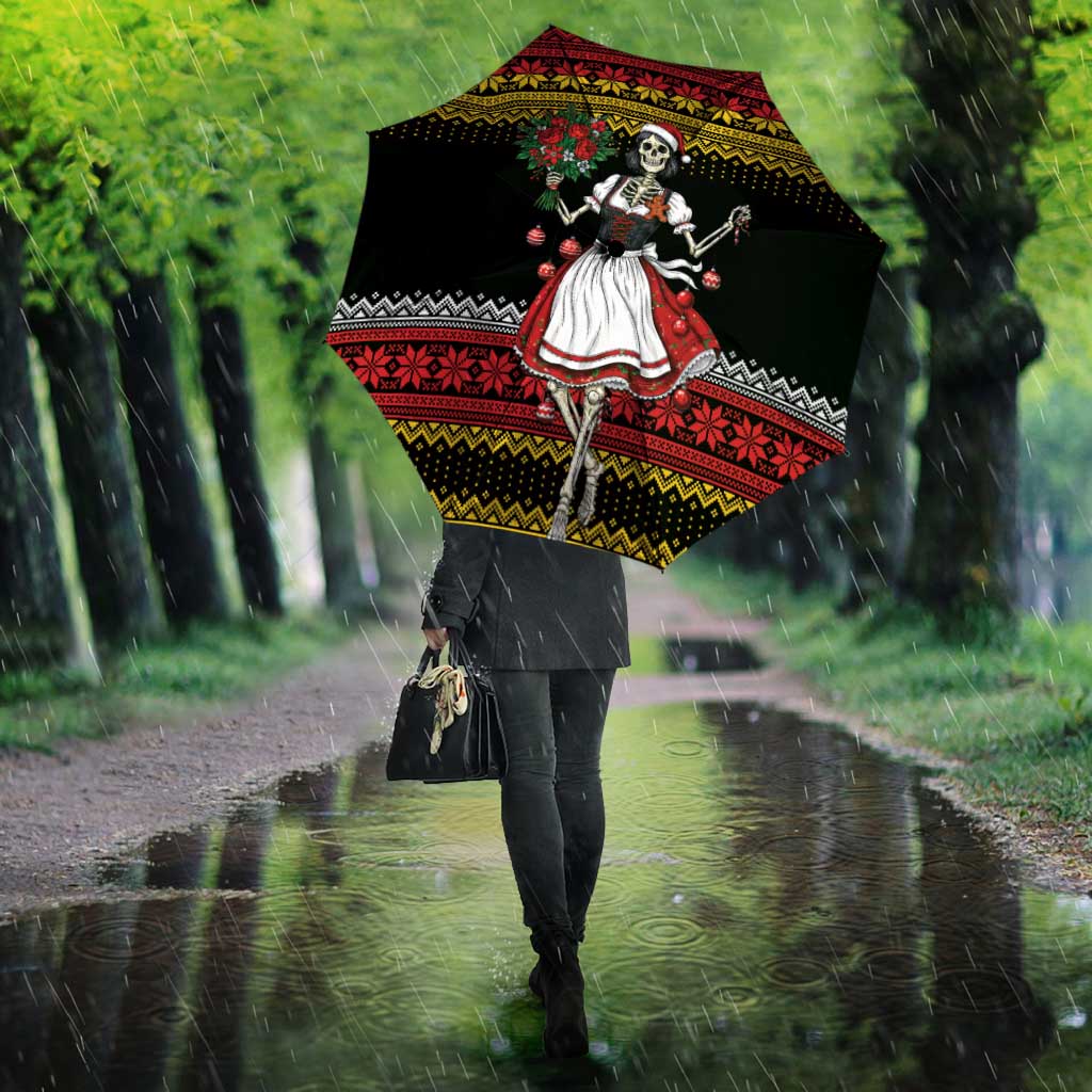Dirndl Skeleton Dance Umbrella Bavarian Gothic Christmas - Wonder Print Shop