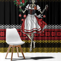 Dirndl Skeleton Dance Window Curtain Bavarian Gothic Christmas - Wonder Print Shop