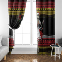 Dirndl Skeleton Dance Window Curtain Bavarian Gothic Christmas - Wonder Print Shop