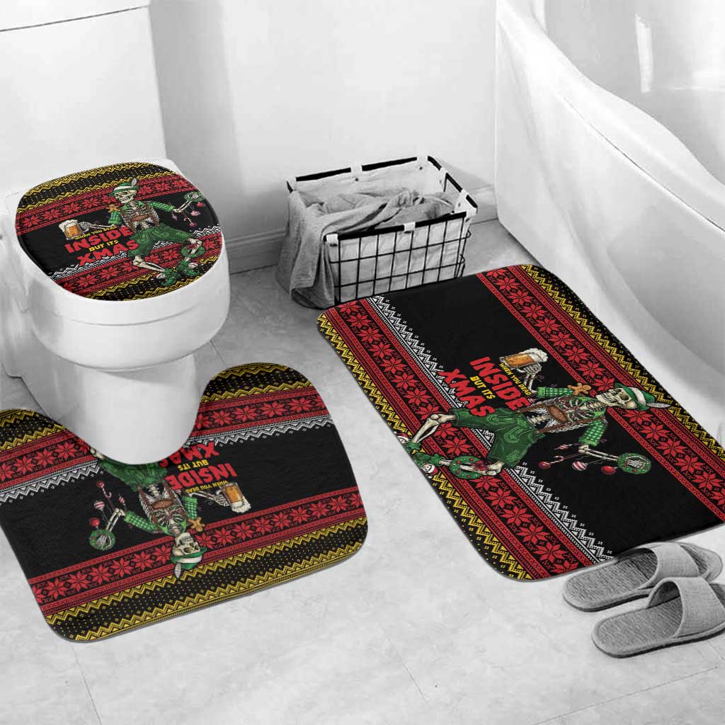 Lederhosen Skeleton Dance Bathroom Set Bavarian Gothic Christmas - Wonder Print Shop