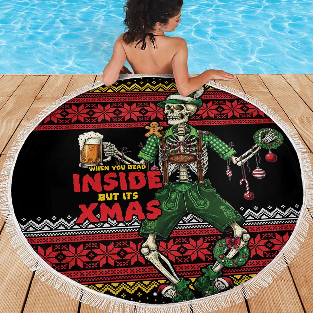 Lederhosen Skeleton Dance Beach Blanket Bavarian Gothic Christmas - Wonder Print Shop