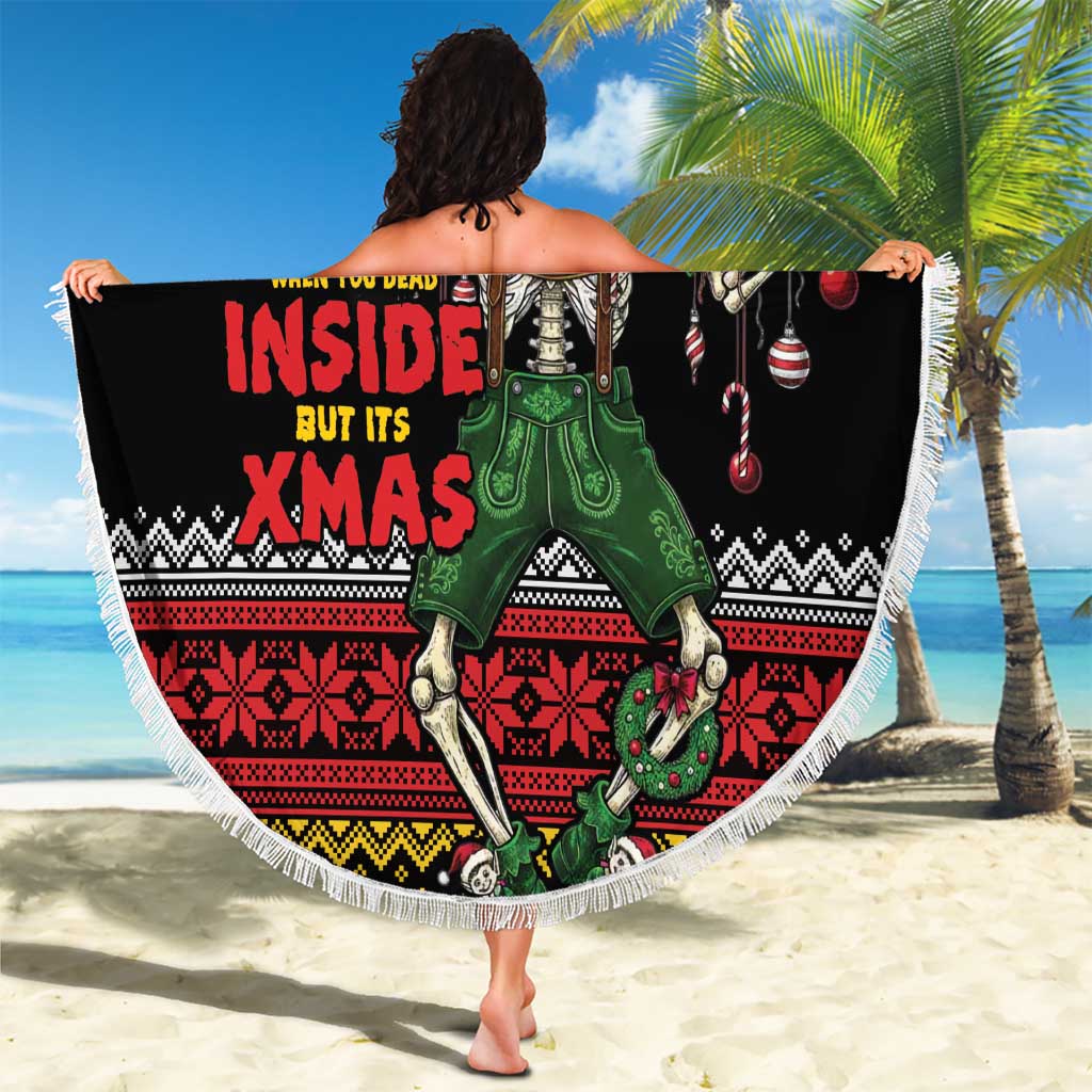 Lederhosen Skeleton Dance Beach Blanket Bavarian Gothic Christmas - Wonder Print Shop