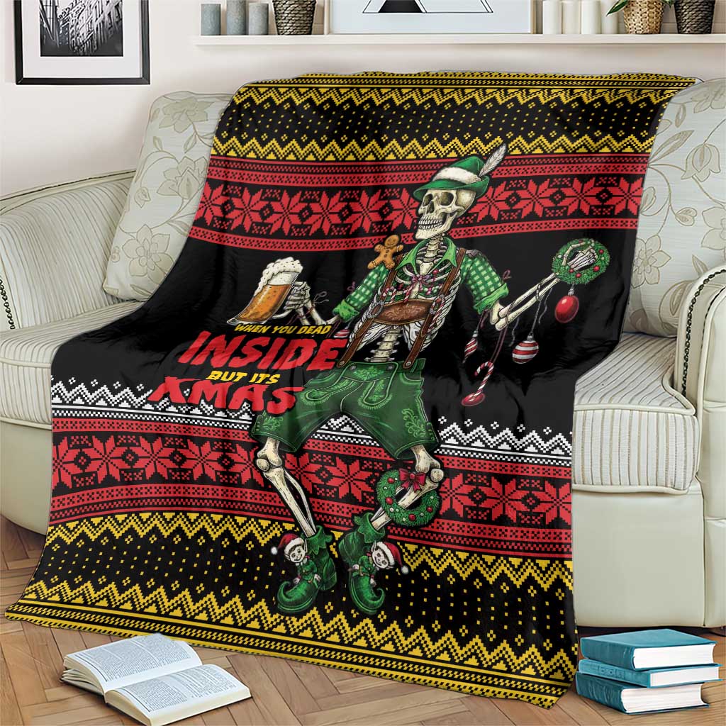 Lederhosen Skeleton Dance Blanket Bavarian Gothic Christmas - Wonder Print Shop