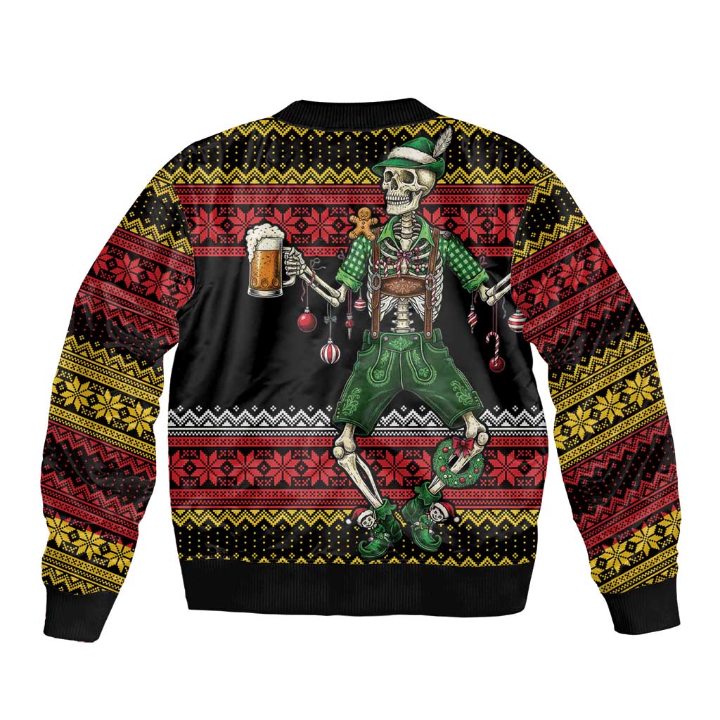 Lederhosen Skeleton Dance Bomber Jacket Bavarian Gothic Christmas - Wonder Print Shop