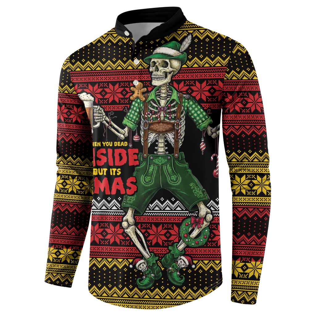 Lederhosen Skeleton Dance Button Sweatshirt Bavarian Gothic Christmas - Wonder Print Shop