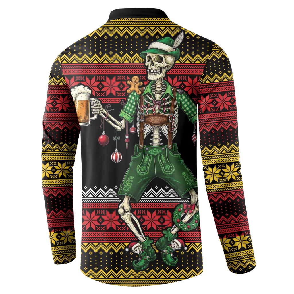 Lederhosen Skeleton Dance Button Sweatshirt Bavarian Gothic Christmas - Wonder Print Shop