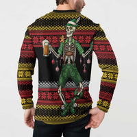Lederhosen Skeleton Dance Button Sweatshirt Bavarian Gothic Christmas - Wonder Print Shop
