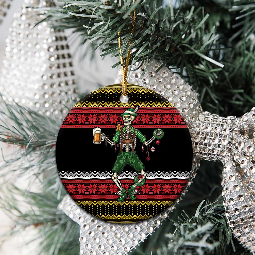 Lederhosen Skeleton Dance Ceramic Ornament Bavarian Gothic Christmas - Wonder Print Shop