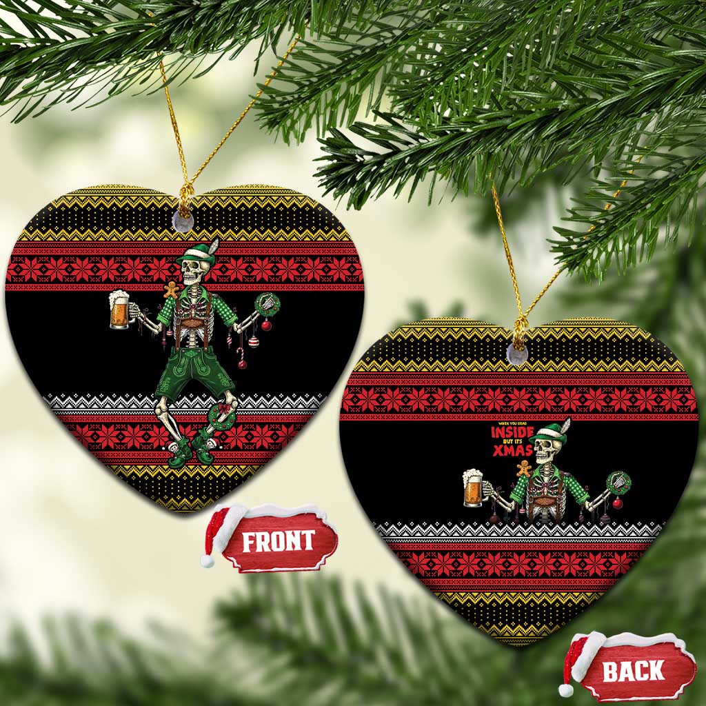 Lederhosen Skeleton Dance Ceramic Ornament Bavarian Gothic Christmas - Wonder Print Shop