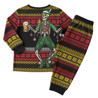 Lederhosen Skeleton Dance Christmas Pajama Set Bavarian Gothic Christmas - Wonder Print Shop