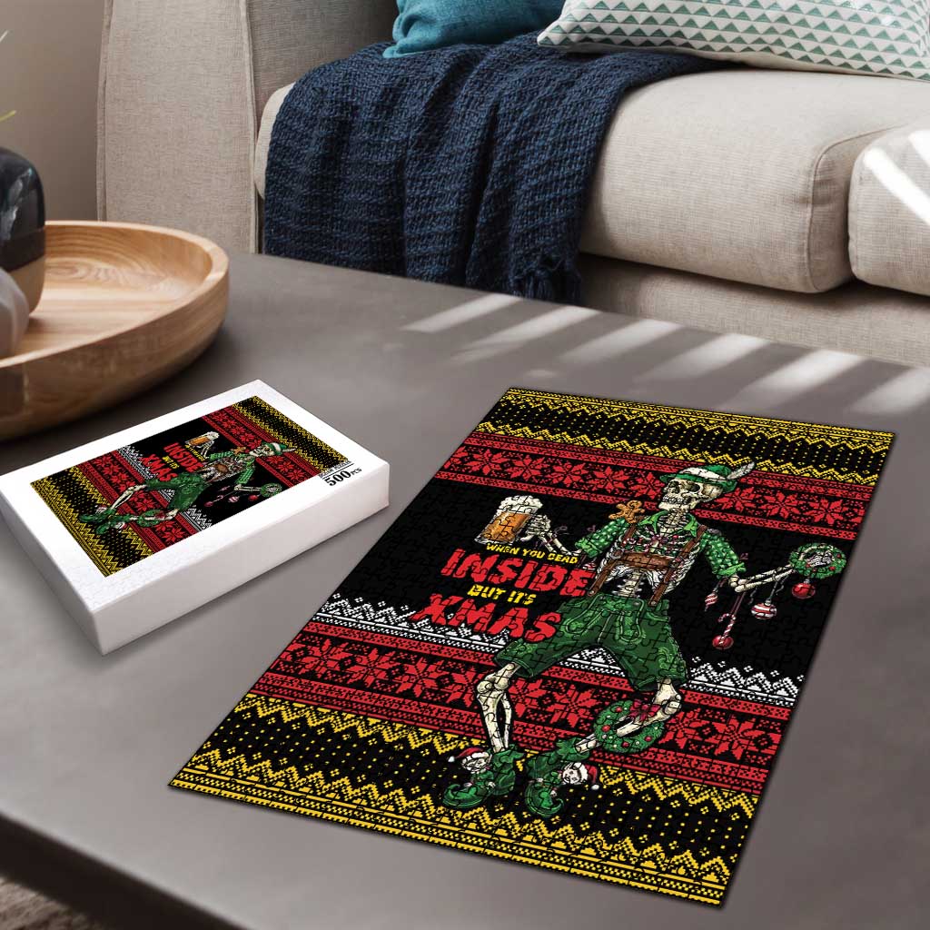 Lederhosen Skeleton Dance Puzzle Bavarian Gothic Christmas - Wonder Print Shop