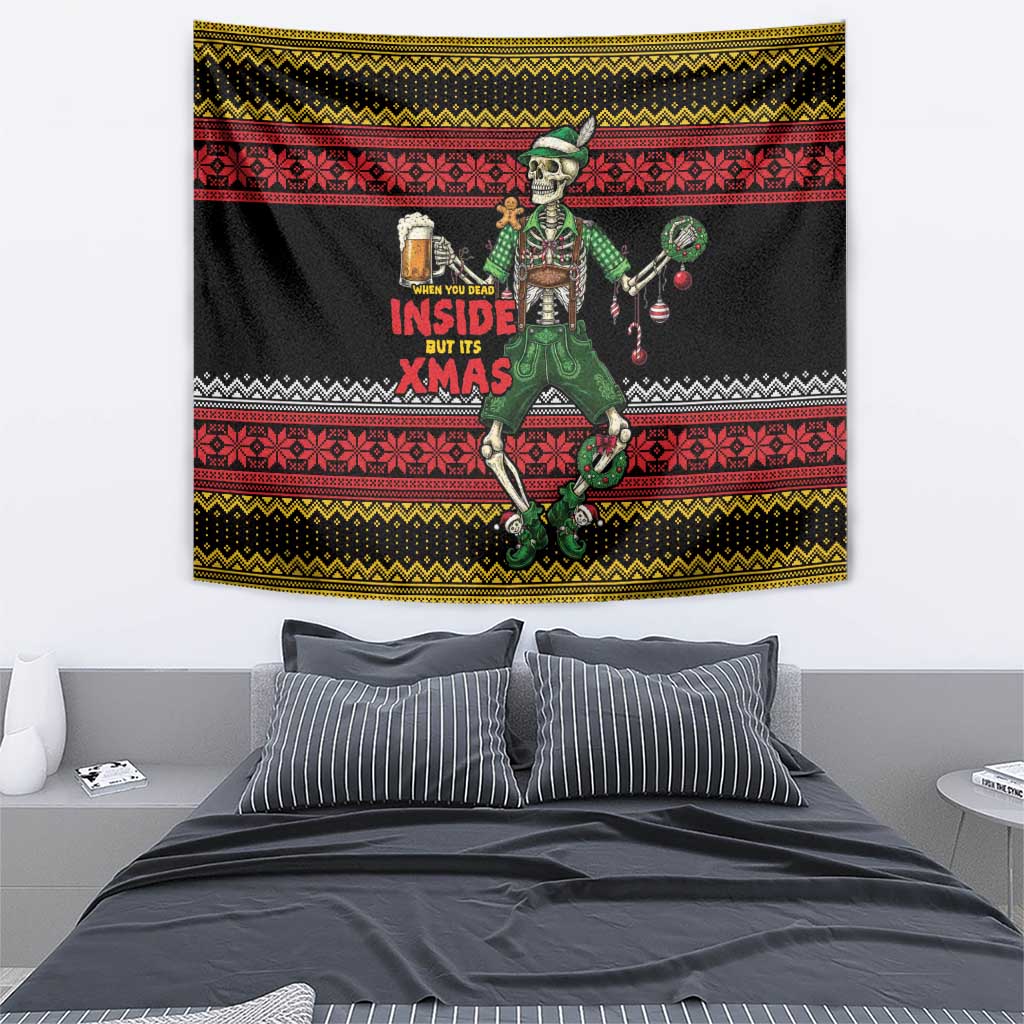Lederhosen Skeleton Dance Tapestry Bavarian Gothic Christmas - Wonder Print Shop