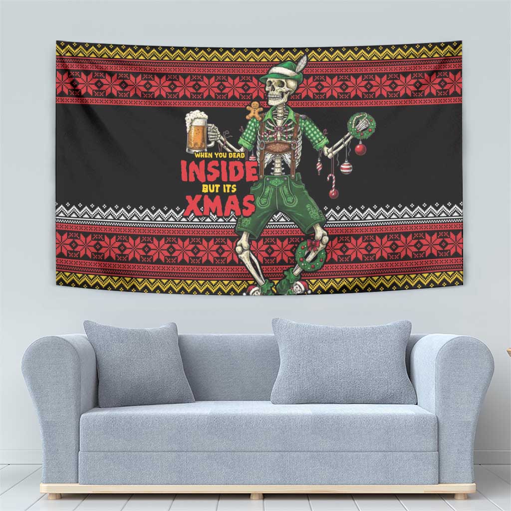 Lederhosen Skeleton Dance Tapestry Bavarian Gothic Christmas - Wonder Print Shop