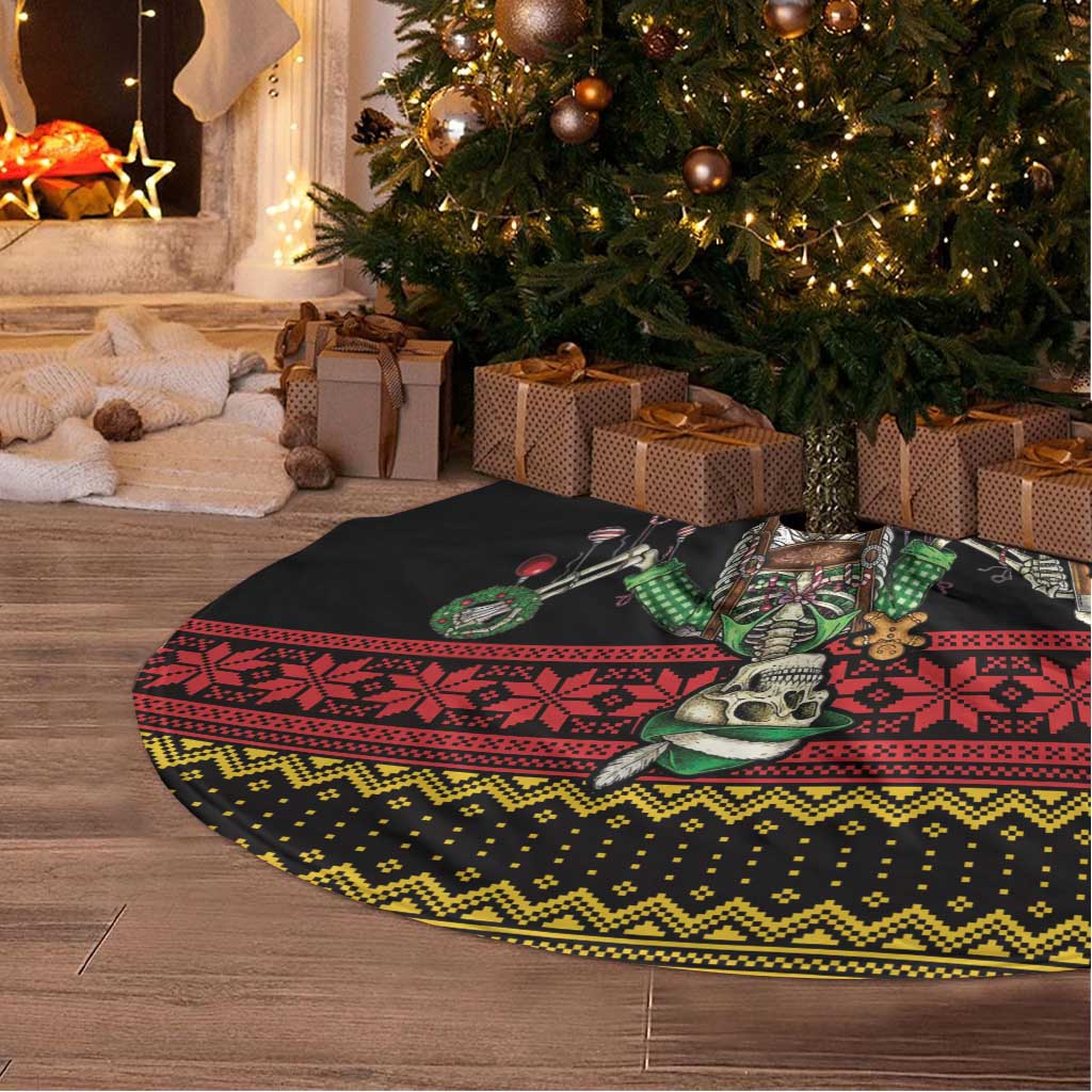 Lederhosen Skeleton Dance Tree Skirt Bavarian Gothic Christmas - Wonder Print Shop