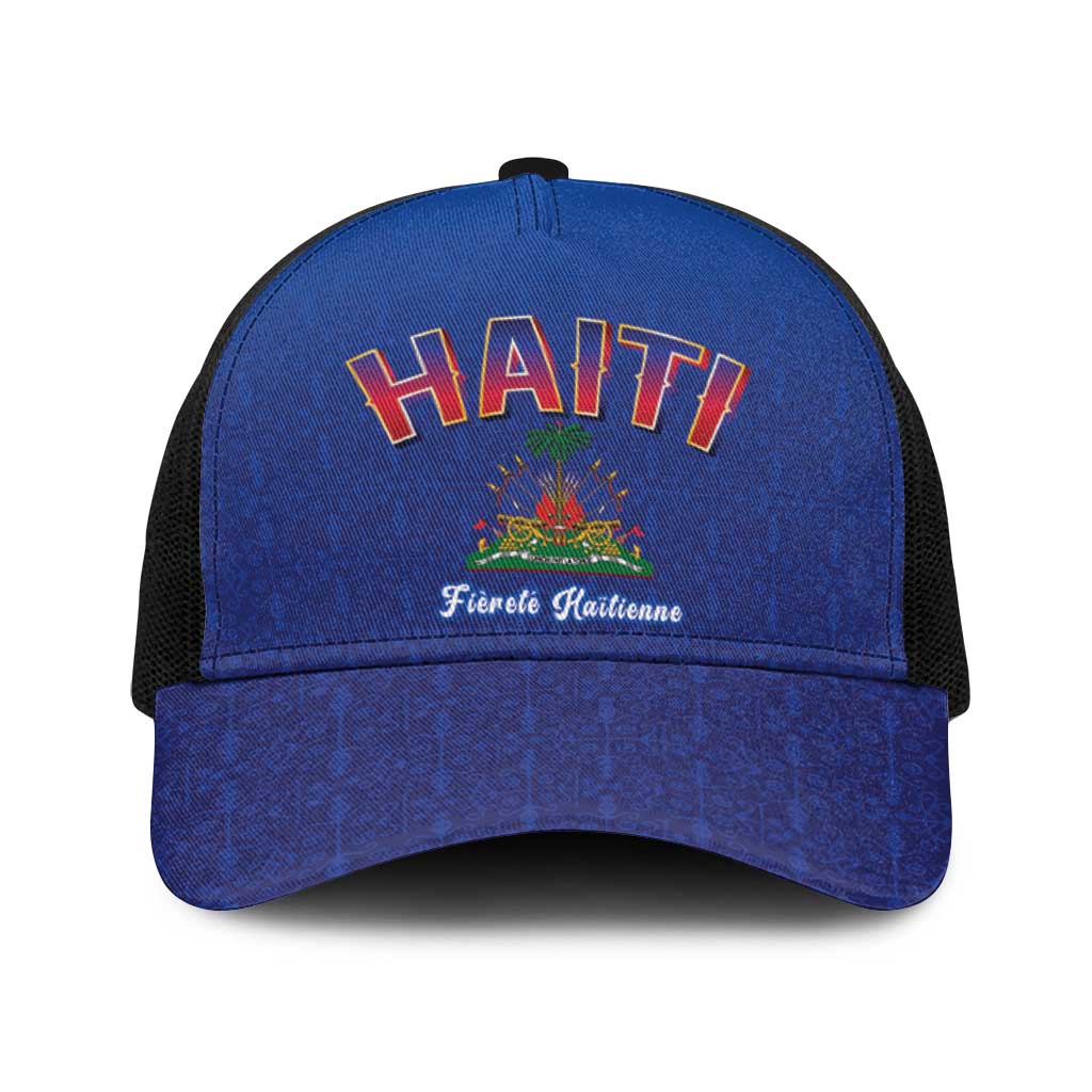 World Football Haiti 2026 Baseball Net Cap Haiti est de Retour Blue Voodoo Veve Spirits - Wonder Print Shop