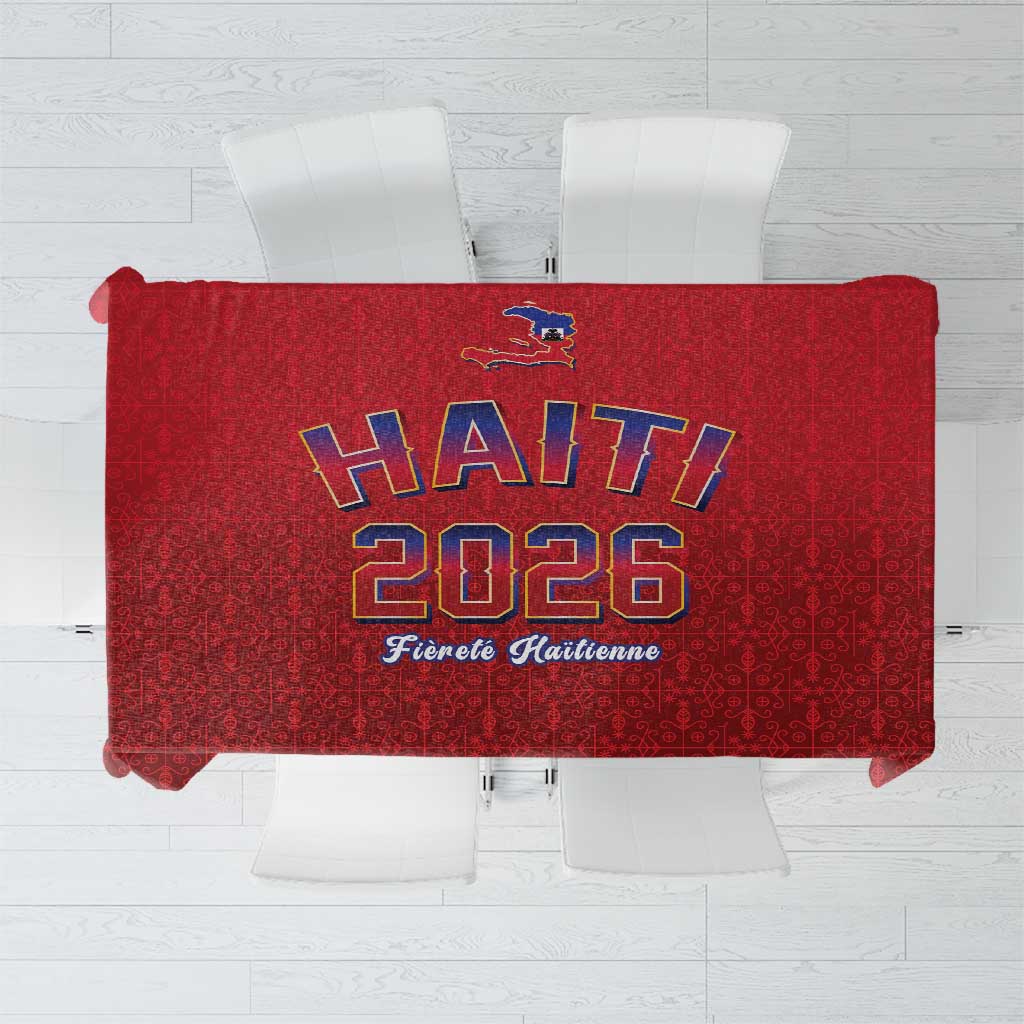 World Football Haiti 2026 Tablecloth Haiti est de Retour Red Voodoo Veve Spirits - Wonder Print Shop