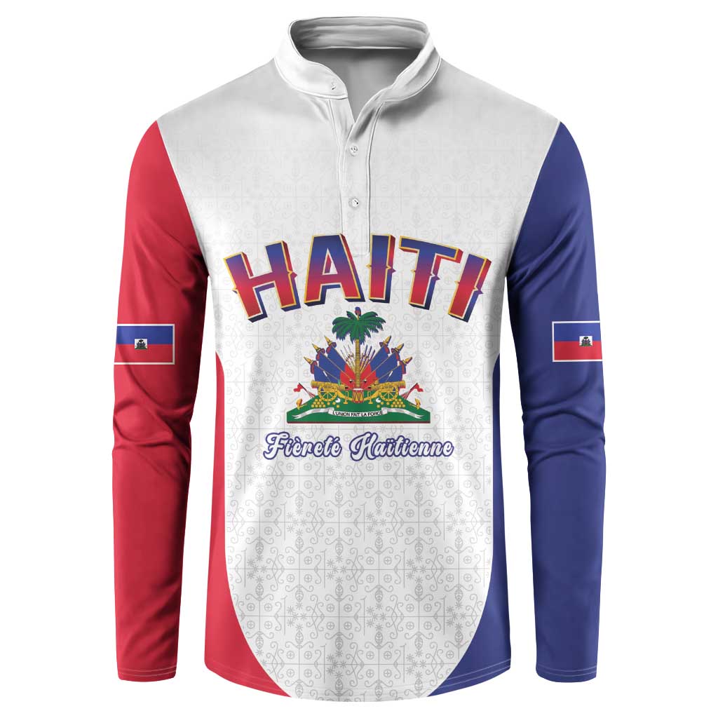 World Football Haiti 2026 Button Sweatshirt Haiti est de Retour White Voodoo Veve Spirits - Wonder Print Shop