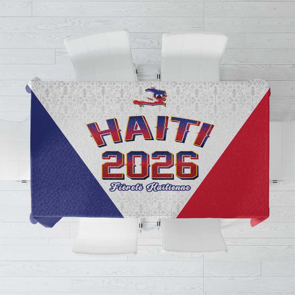 World Football Haiti 2026 Tablecloth Haiti est de Retour White Voodoo Veve Spirits - Wonder Print Shop