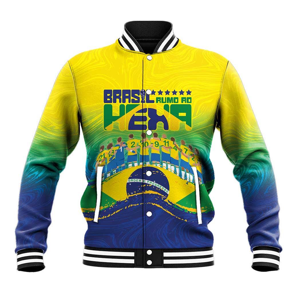 Custom Brazil WC26 Future Champions Baseball Jacket Brasil Rumo Ao Hexa - Wonder Print Shop