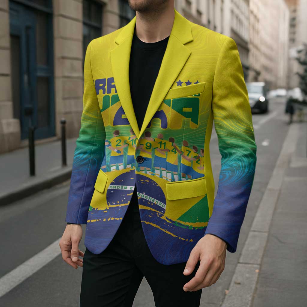 Custom Brazil WC26 Future Champions Blazer Brasil Rumo Ao Hexa - Wonder Print Shop