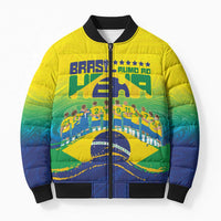 Custom Brazil WC26 Future Champions Bomber Puffer Jacket Brasil Rumo Ao Hexa - Wonder Print Shop