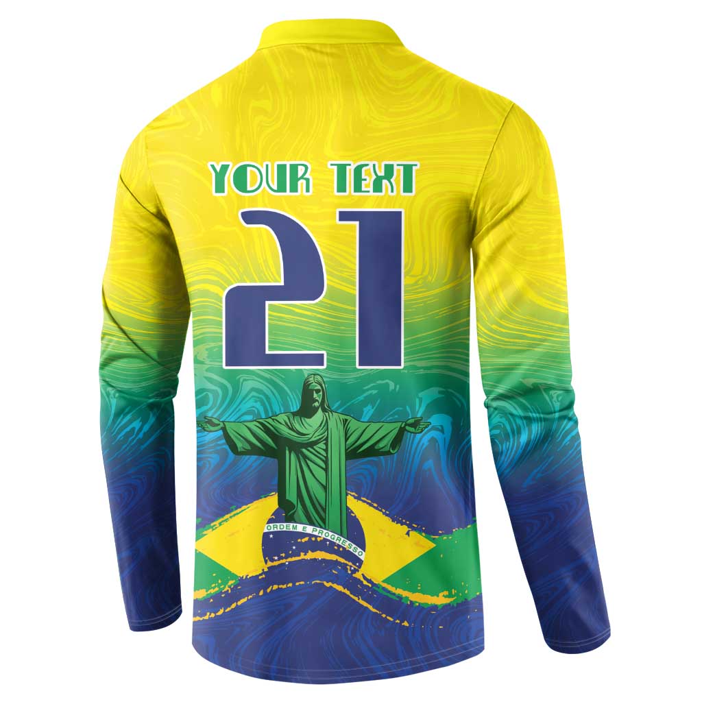 Custom Brazil WC26 Future Champions Button Sweatshirt Brasil Rumo Ao Hexa - Wonder Print Shop
