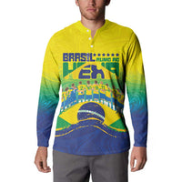 Custom Brazil WC26 Future Champions Button Sweatshirt Brasil Rumo Ao Hexa - Wonder Print Shop