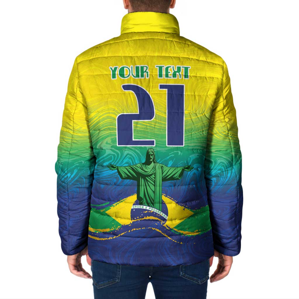 Custom Brazil WC26 Future Champions Padded Jacket Brasil Rumo Ao Hexa - Wonder Print Shop