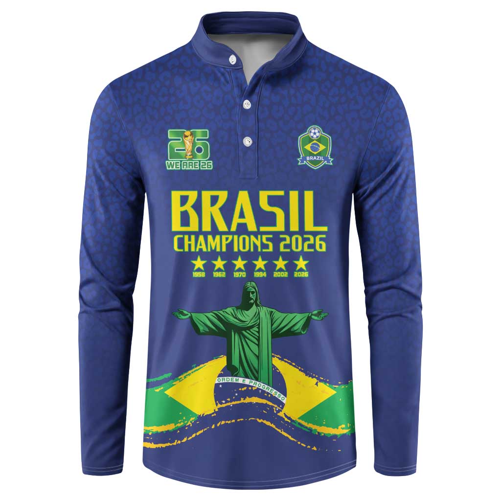 Custom Brazil WC26 Future Champions Button Sweatshirt Selecao Canarinho Comeback Story - Wonder Print Shop