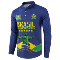 Custom Brazil WC26 Future Champions Button Sweatshirt Selecao Canarinho Comeback Story - Wonder Print Shop