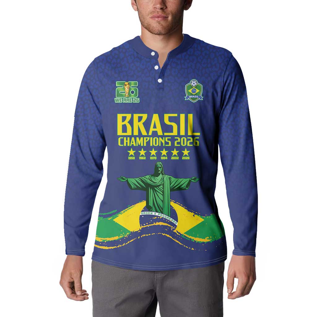 Custom Brazil WC26 Future Champions Button Sweatshirt Selecao Canarinho Comeback Story - Wonder Print Shop