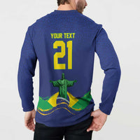 Custom Brazil WC26 Future Champions Button Sweatshirt Selecao Canarinho Comeback Story - Wonder Print Shop