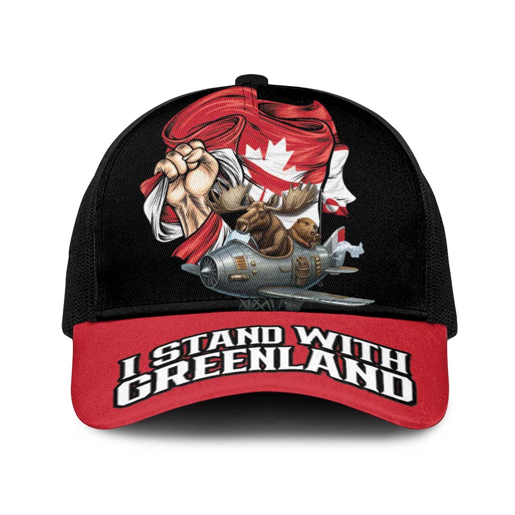 I Stand With Greenland Baseball Net Cap Canadian Greenland Flag