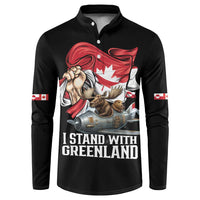 I Stand With Greenland Button Sweatshirt Canadian Greenland Flag