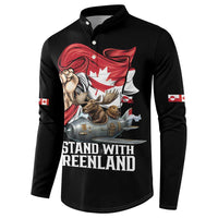 I Stand With Greenland Button Sweatshirt Canadian Greenland Flag