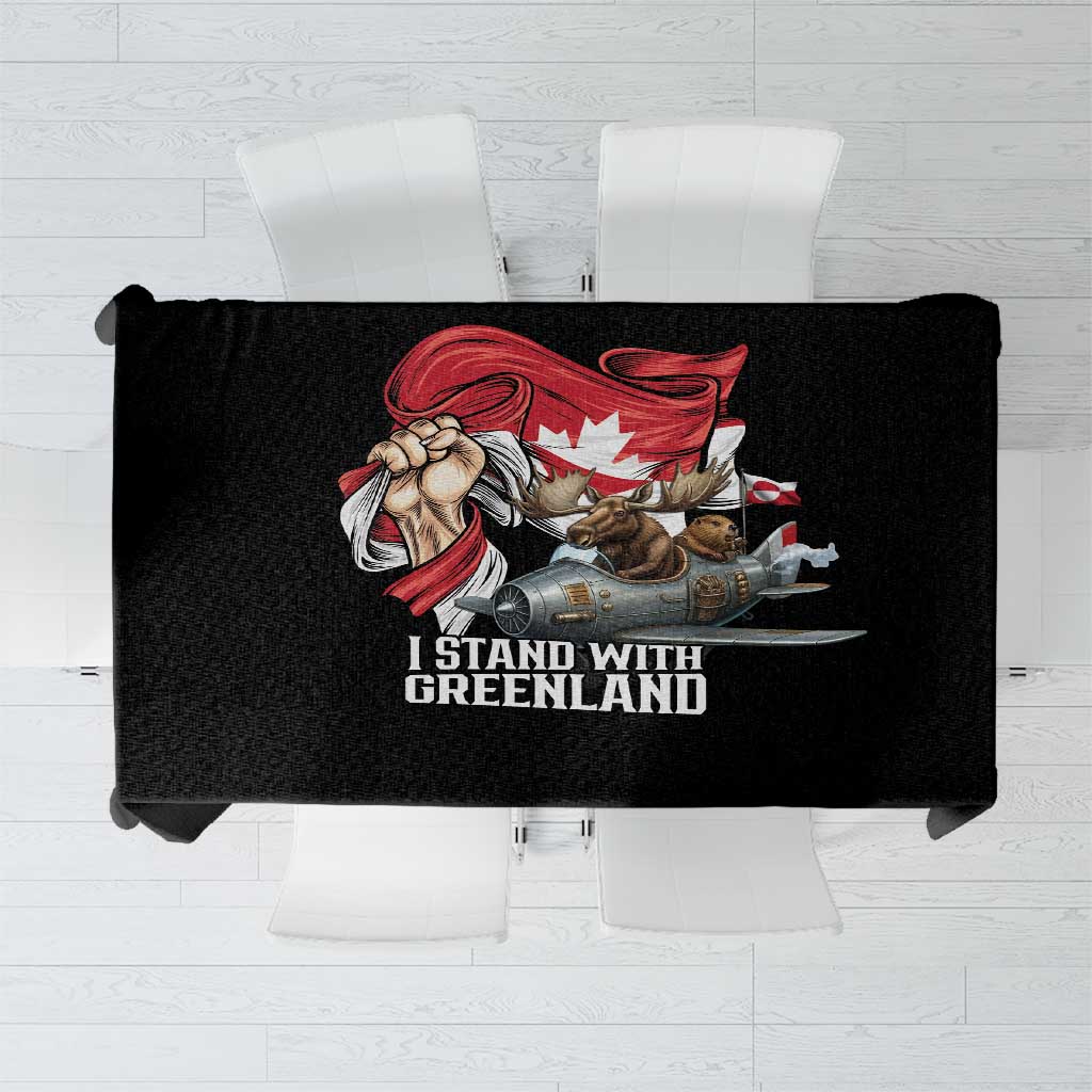 I Stand With Greenland Tablecloth Canadian Greenland Flag