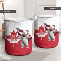 I Stand With Greenland Laundry Basket Red and White Side by Side