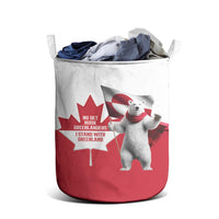 I Stand With Greenland Laundry Basket Red and White Side by Side