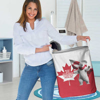 I Stand With Greenland Laundry Basket Red and White Side by Side