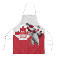 I Stand With Greenland Apron Red and White Side by Side