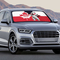 I Stand With Greenland Auto Sun Shade Red and White Side by Side