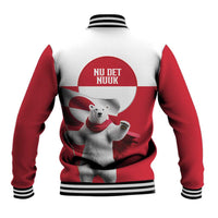 I Stand With Greenland Baseball Jacket Red and White Side by Side